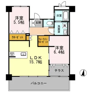 シェソワアンテイ【802号室】の間取り