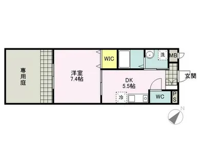 グランドハイム福津【108号室】の間取り