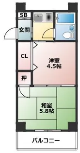 緑翠苑ダイヤハイツ1【217号室】の間取り
