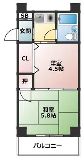 緑翠苑ダイヤハイツ1【217号室】の間取り