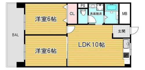 シャトー西梅田【5階】の間取り