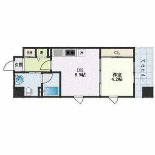 ルネッサンス21久留米六ツ門【701号室】の間取り