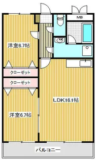 サンフラワ-津福【6階】の間取り