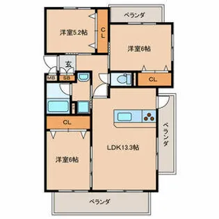 クレールコパンⅡ【2階】の間取り