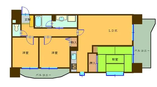 ライオンズマンション三萩野【1101号室】の間取り