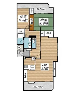 メゾンモンブラン富野台・壱番館C棟【0518号室】の間取り
