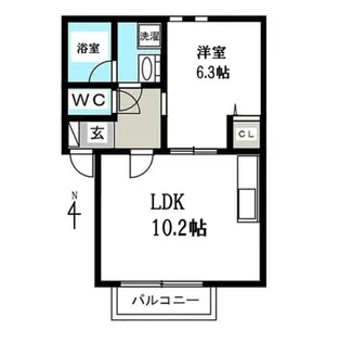 オアシスコート【3階】の間取り