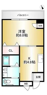 グランドハイツ岸本【2階】の間取り
