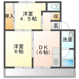 ビレッジハウス飯塚 1号棟【302号室】の間取り