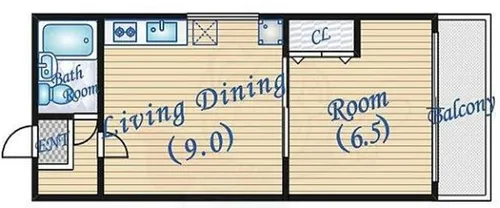 シャトー天満【107号室】の間取り