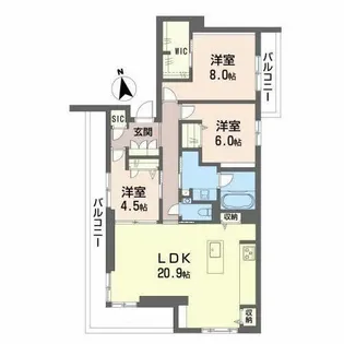 シャーメゾン西小倉駅前【4階】の間取り
