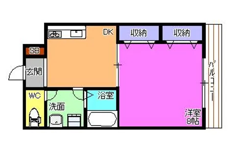 マンションパピルス【2階】の間取り