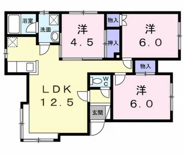 クレストール冨澤 壱番館【1階】の間取り