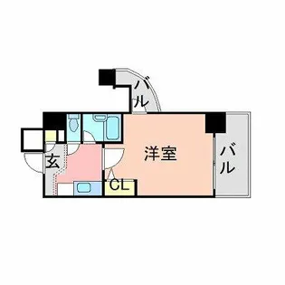 エスリード天神第2【604号室】の間取り