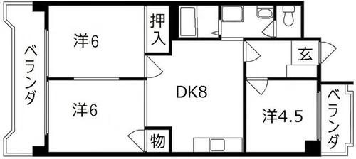 シャトレ中井【4階】の間取り