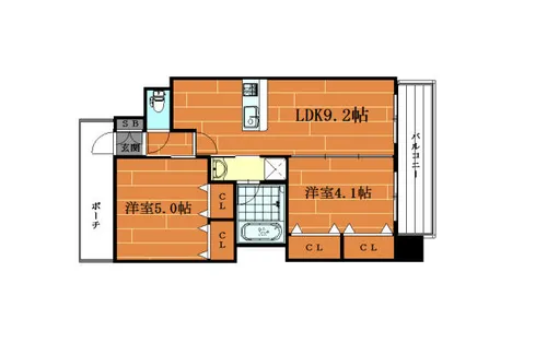 エステムコート阿波座プレミアム【8号室】の間取り