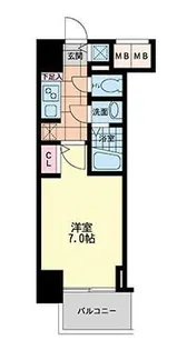 エスレジデンス難波ブリエ【14階】の間取り