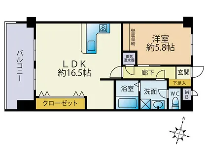 ライオンズマンション赤坂【605号室】の間取り