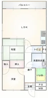 第2若宮マンション【3E号室】の間取り