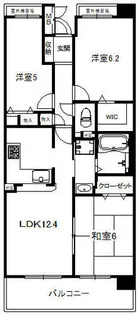 ヴィルメゾン上野芝【5階】の間取り