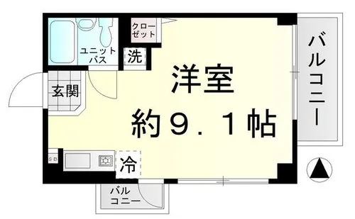 オーキッド夙川【3階】の間取り