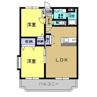 サンライズみやま【202号室】の間取り