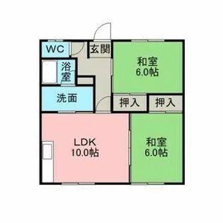 コーポホワイト【201号室】の間取り