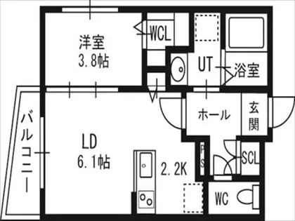 アルファスクエア北12西3【3階】の間取り