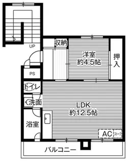 ビレッジハウス新川6号棟【405号室】の間取り