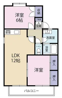 セジュール志賀の杜【B203号室】の間取り