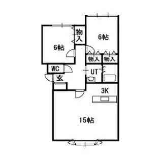 モデュロール新発寒【301号室】の間取り