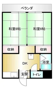 フラワーコーポC棟【203号室】の間取り