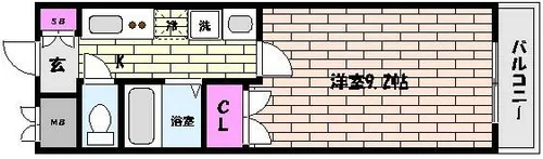 ベルエアー住吉【10階】の間取り