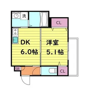 クリエオーレ東中浜【3階】の間取り