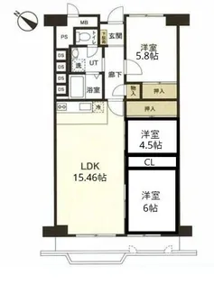スカイハイツ麻生 弐号棟【306号室】の間取り