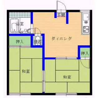 西春コーポ【102号室】の間取り