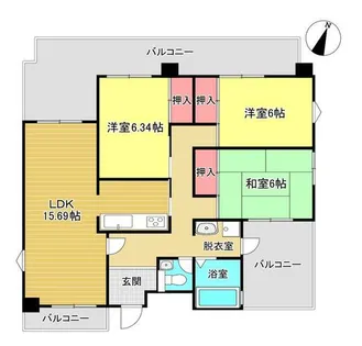 リブレM社台【3階】の間取り