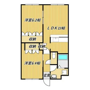 クリオコート ラ・ピエス【205号室】の間取り