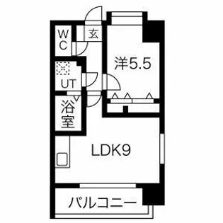 クロス天神南【8階】の間取り