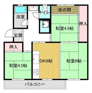 中宮第4住宅 68棟【3階】の間取り