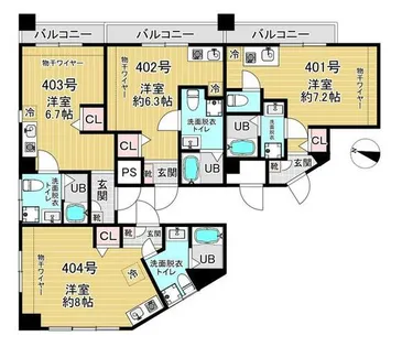 祇園ラヴィ【4階】の間取り