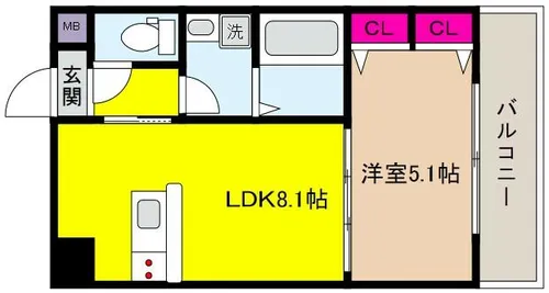 グランメール岡本【5階】の間取り
