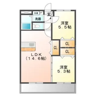 エスぺランス姫路【203号室】の間取り