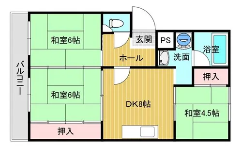 下地ビル【402号室】の間取り