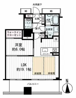 プレサンスレジェンド堺筋本町タワー【6階】の間取り