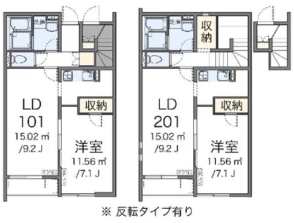 クレイノArinoⅡ【203号室】の間取り
