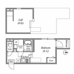 ハーモニーテラスフォース椥辻【0203号室】の間取り
