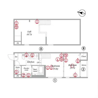 ハーモニーテラスフォース椥辻【0201号室】の間取り