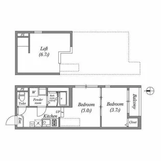 ハーモニーテラス東野八反畑町Ⅱ【0201号室】の間取り