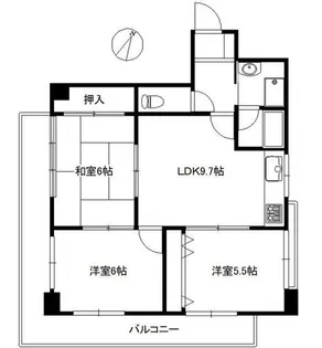 ライオンズマンション下山手第2【4階】の間取り